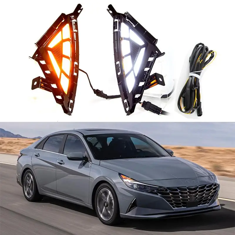 

LED DRL Daytime Running Light Fog Lamp W/ Turn Signal For Hyundai Elantra 2021