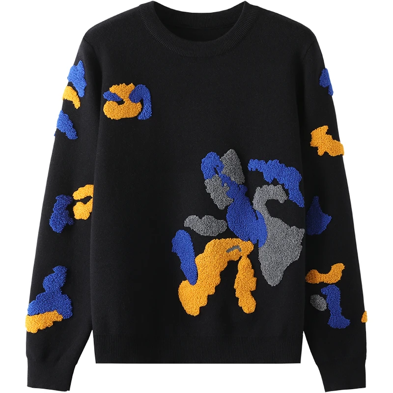 

Pattern Knitted Sweater Long Sleeve Round Neck Woman Knitted Pullover Slim Fit Jumper Women Sweater Pullover Sweater Soft HH50MY
