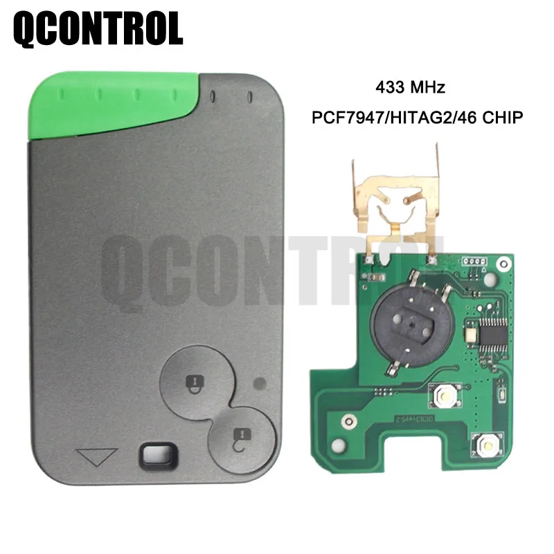 QCONTROL 2 кнопки смарт дистанционные брелки для ключей PCF7947 чип Renault Laguna Espace Velsatis 2001