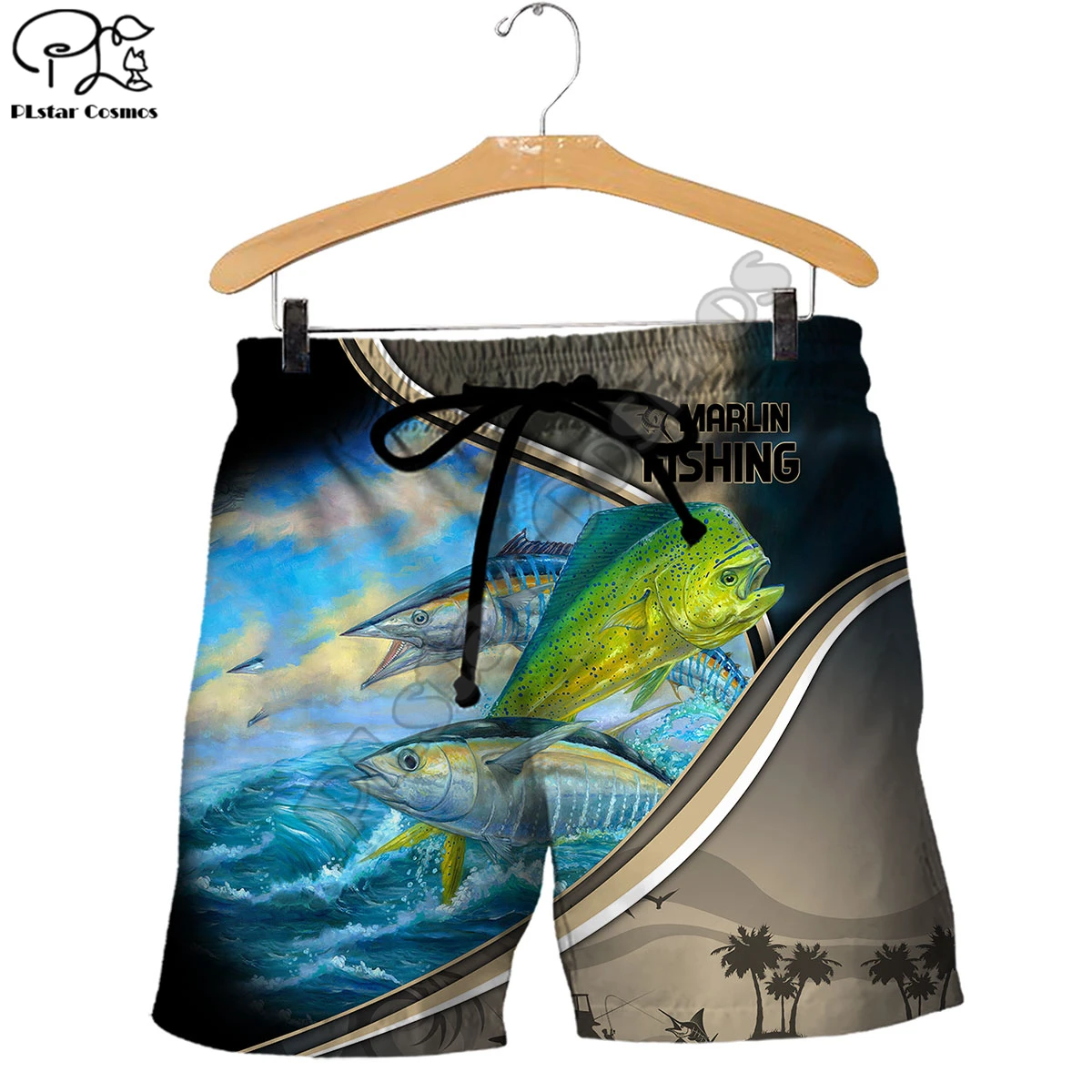 

PLstar Cosmos Marlin Fishing 3D Printed Fashion Women For Men Summer Funny Casual Colorful Fish Shorts Beach Short Pants Style-1