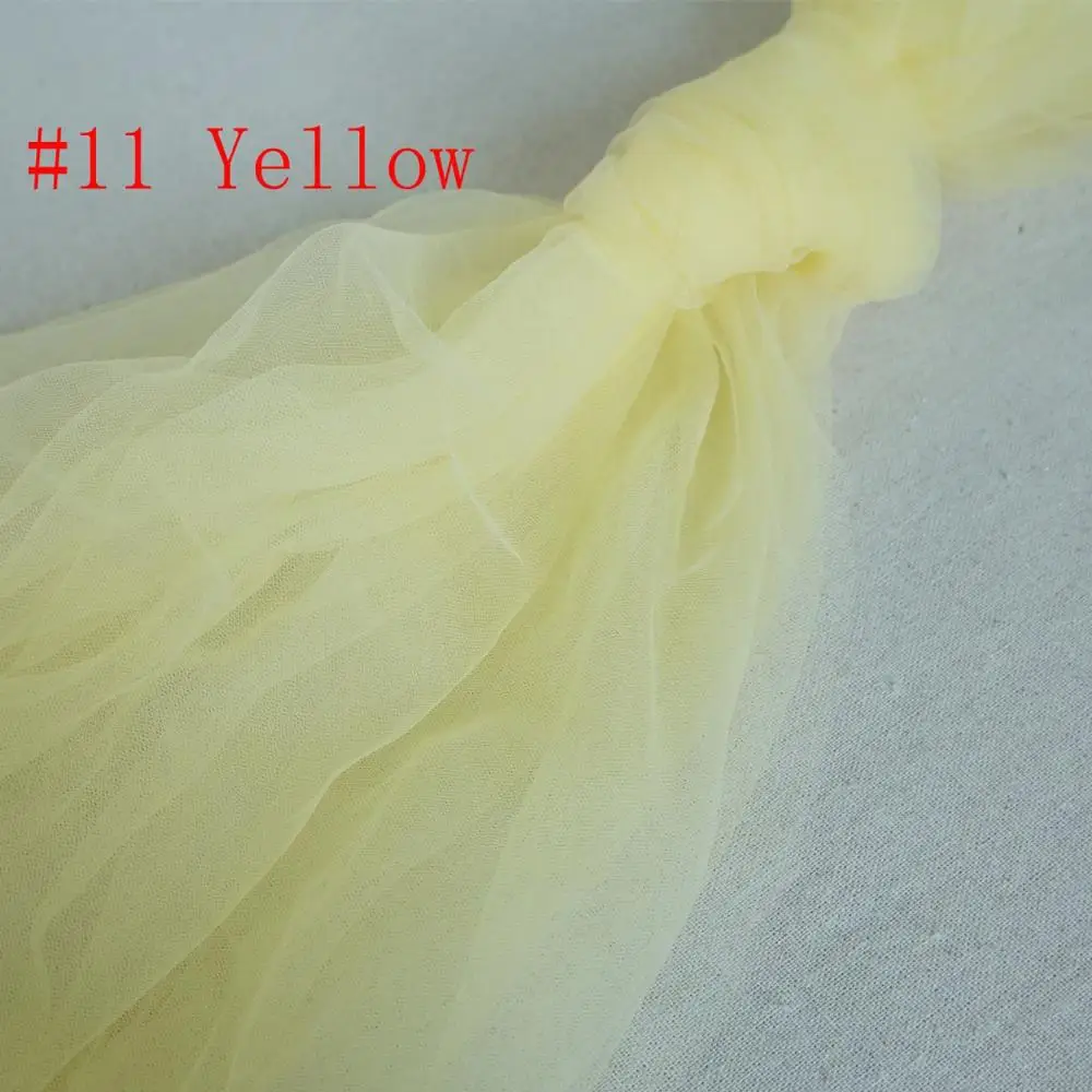 11 Yellow 3 м/5 м Лот 160 см Тюлевая сетчатая кружевная ткань 16 цветов мягкая кружевная ткань для свадебных торжеств DIY занавес Свадебный декор - Color: 11 Yellow