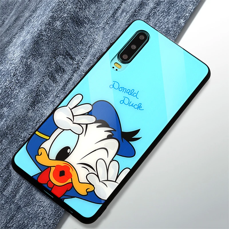 Cartoon Mouse Women Tempered Glass Case for Samsung Galaxy J5 J7 A5 2017 A7 2018 A8 2019 J4 Plus J6 Cute Back Cover Accessories |