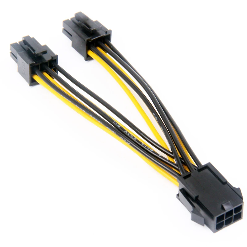 10 шт./лот см/20 см PCI E 6 контактный до 2x6pin Express Видеокарта разделитель удлинитель