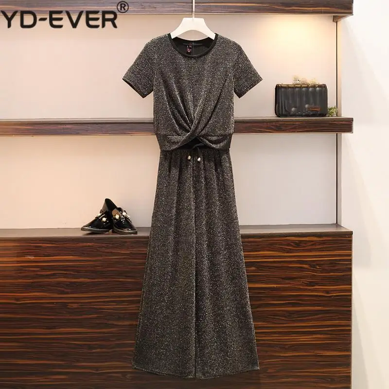 Женский летний спортивный костюм оверсайз черный с коротким рукавом топ