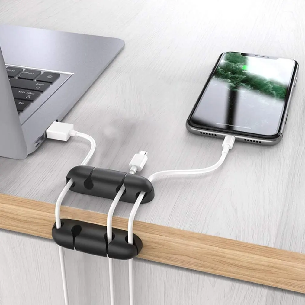 

3pcs 4 Hole Desktop Wire Bracket Strong Bonding Rope Holder Cable Clamp For USB Cable For Power Cord Date Cable Organizer