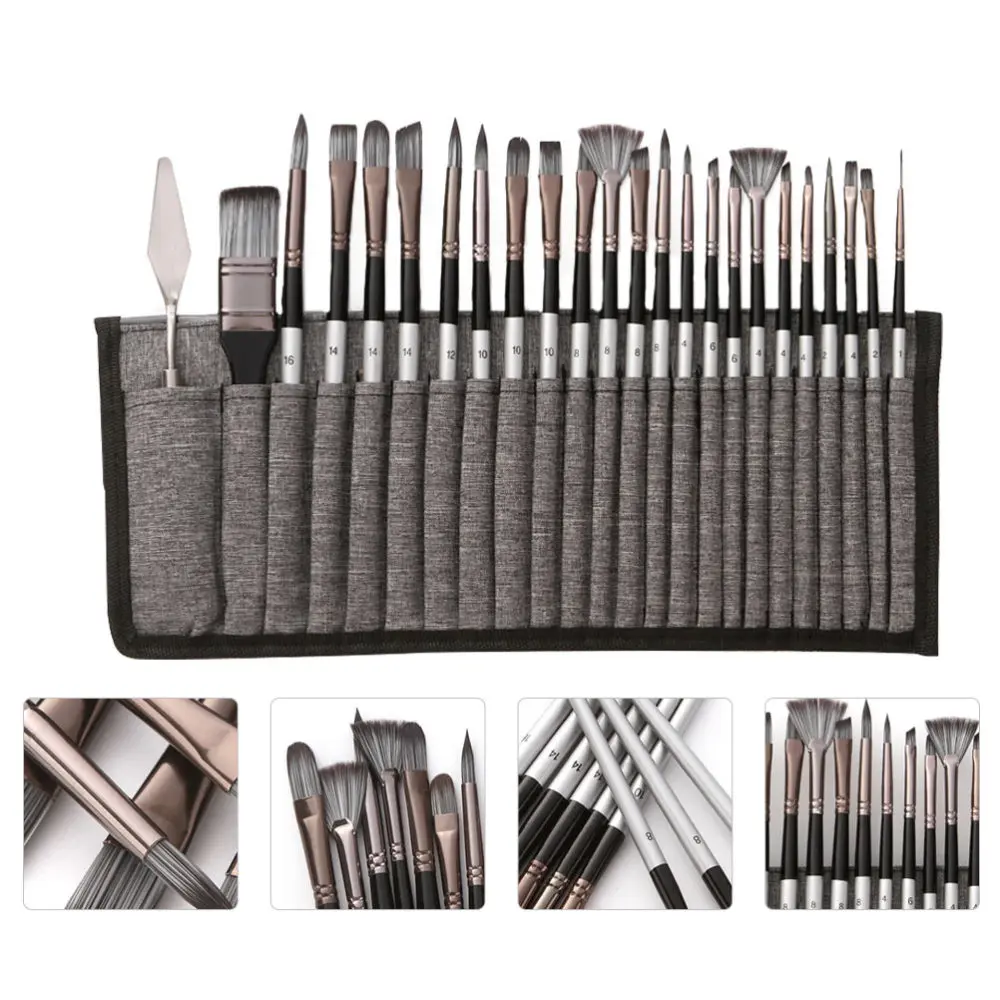 

24pcs Multifunctional Painting Brush Nylon Drawing Brushes with Bag