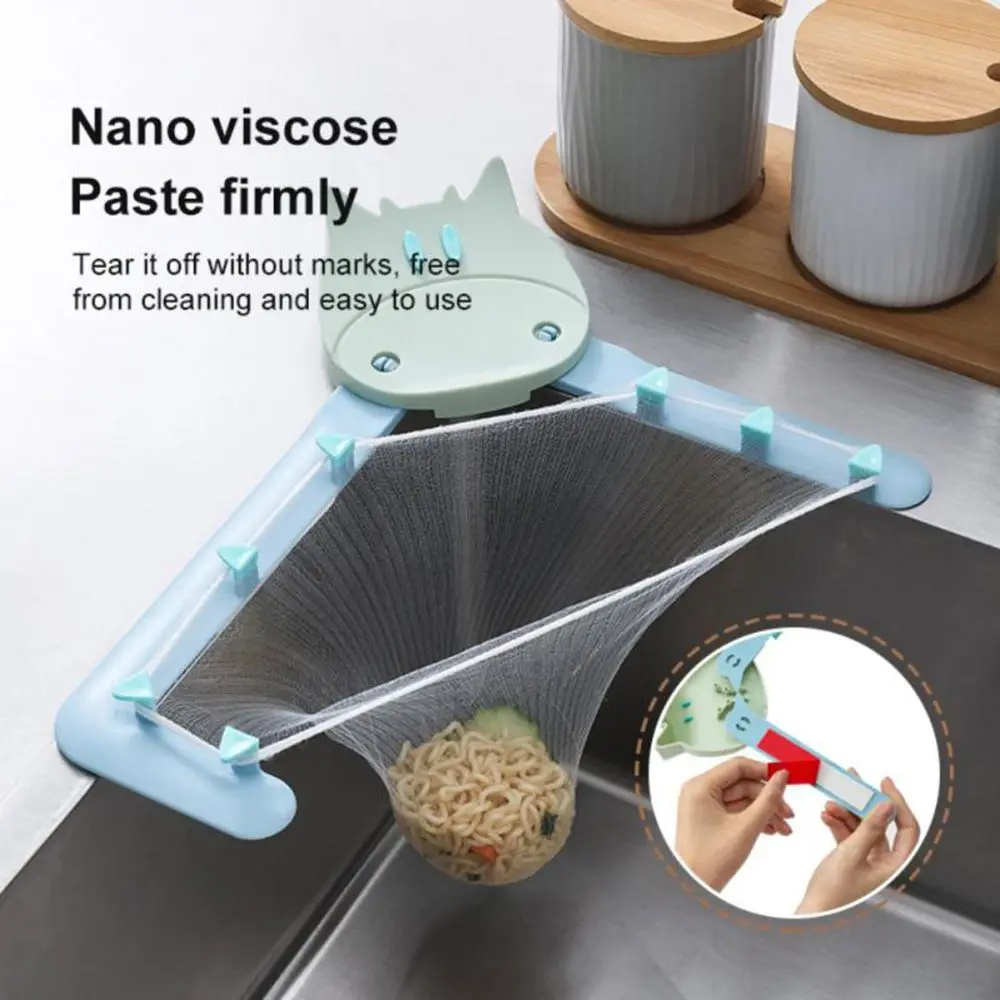 

Useful Kitchen Supplies Anti-clogging Waste Net Sink Drain Triangle Drainage Rack Strainer Mesh Leftovers Filter