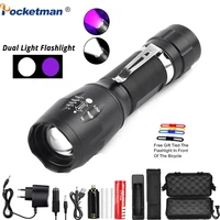 portable uv flashlight black light 2 in 1 led flashlight ultraviolet led blacklight urine detector for catspet stainsscorpions