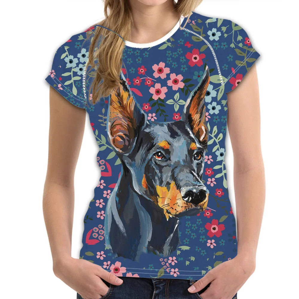 

Женская летняя футболка с коротким рукавом и цветочным принтом