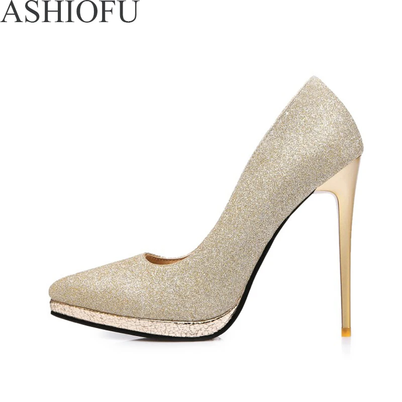 

ASHIOFU New Super Stiletto Women Pumps Sexy Wedding Party Dress Shoes Slip-on Club Dance Fashion Evening Court Shoes