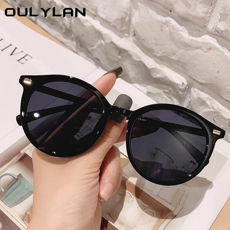 

Солнечные очки Oulylan круглые в винтажном стиле для мужчин и женщин, роскошные дизайнерские солнцезащитные аксессуары с цветными линзами, UV400