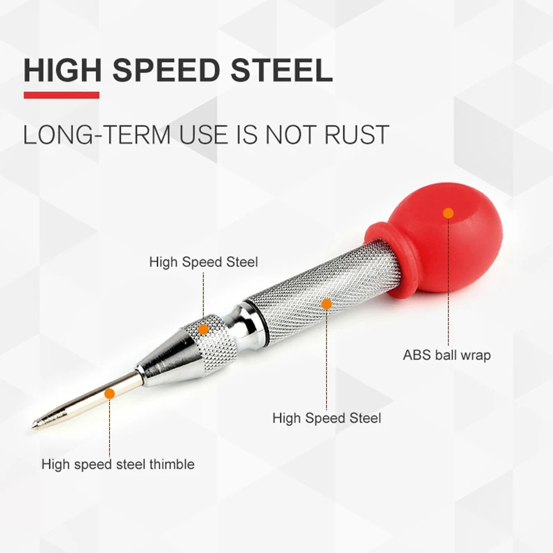 

1Pcs HSS Center Punch Stator punching Automatic Center Pin Punch Spring Loaded Marking Drilling Tool With A Protective Sleeve