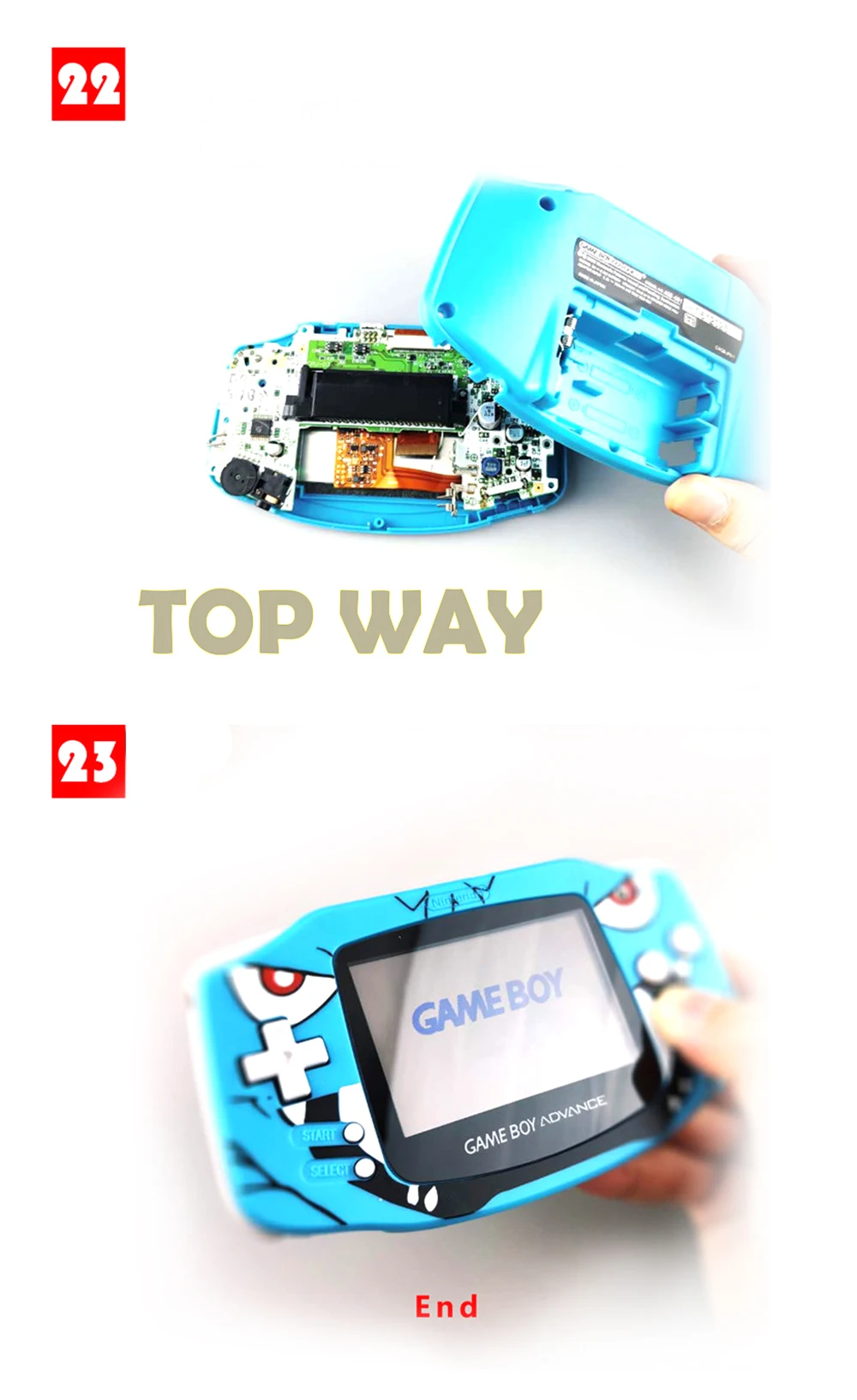 Для игровая приставка GBA Регулируемая яркость OEM 10 уровней высокая яркость ips Подсветка ЖК-дисплей для shand Игровая приставка GBA с подсветкой ЖК-экран