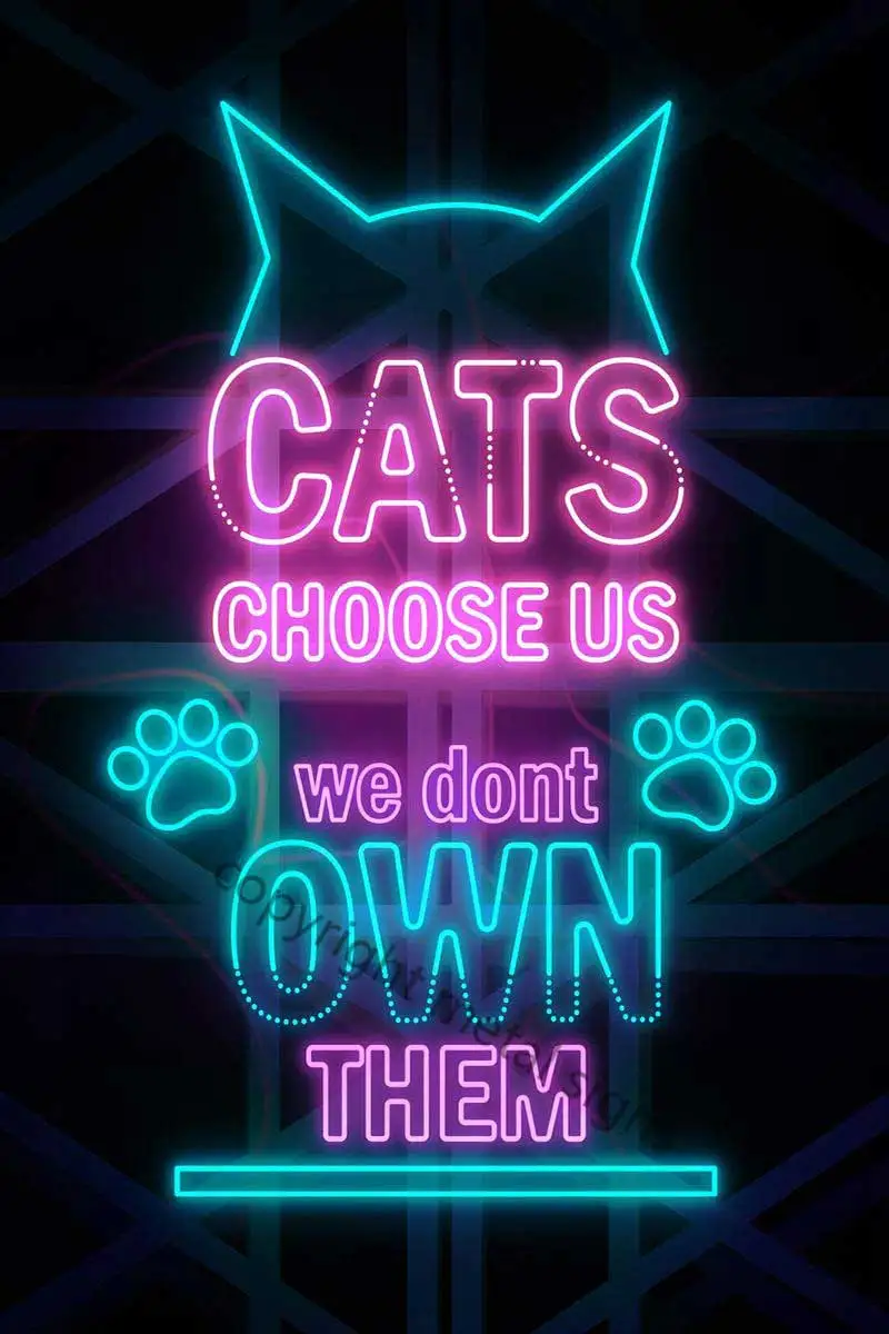 

Неоновый постер с изображением кота из США, оловянные таблички, Настенный декор, Ретро винтажный металлический знак, неоновая вывеска для п...