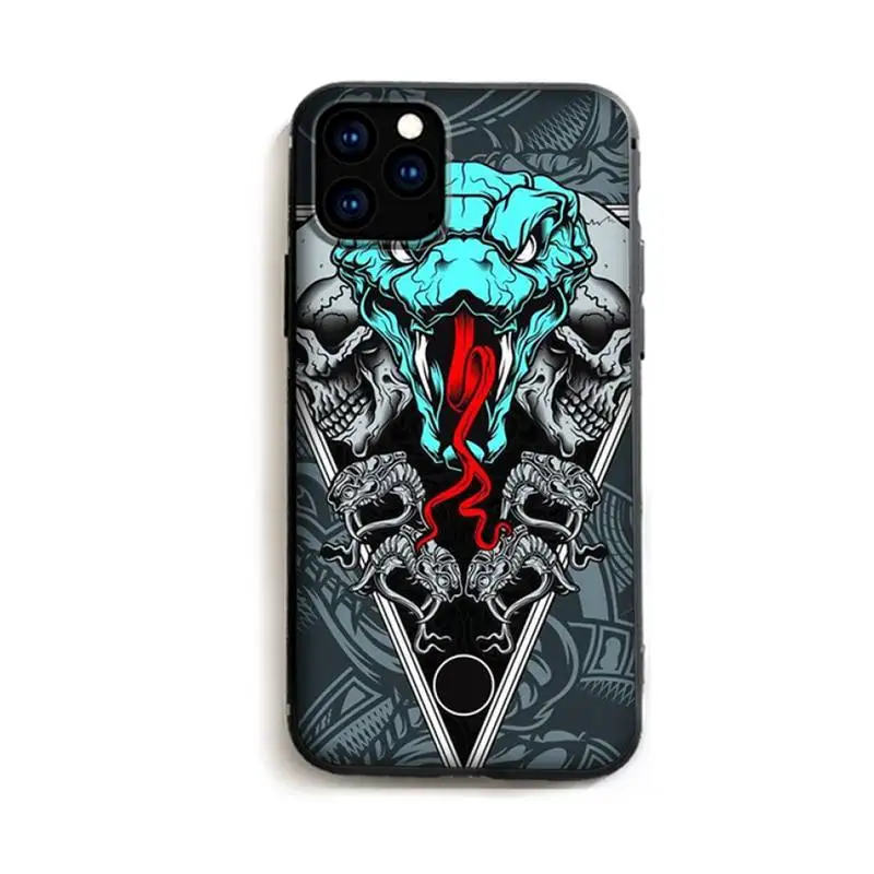 

Skeleton snake scary head Phone Case for iPhone 11 12 Pro mini pro XS MAX 8 7 6 6S Plus X 5S SE 2020 XR phone case