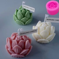 3d lotus flower silicone mold aromatherapy candle silicone mold handmade soap mould plaster mold flower shape cake decorating
