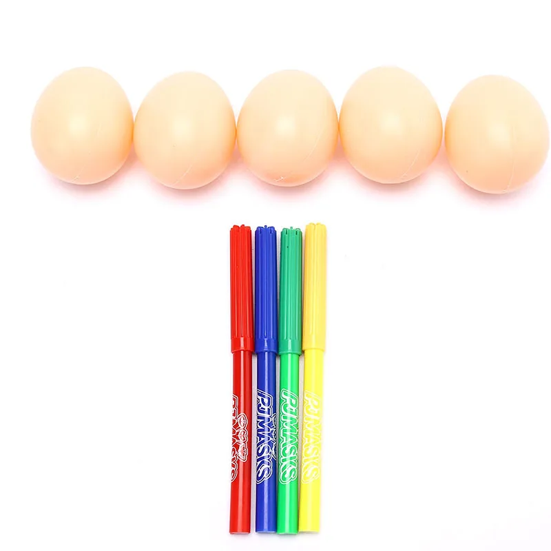 

1Set Fake Eggs Toys for Children Kitchen Simulation Egg Model Painting Fun Doodle DIY Plastic Easter Eggs Educational Toy