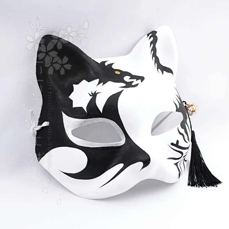 Маска лисы кошки ручная роспись аниме косплей мяч властный черный дракон |