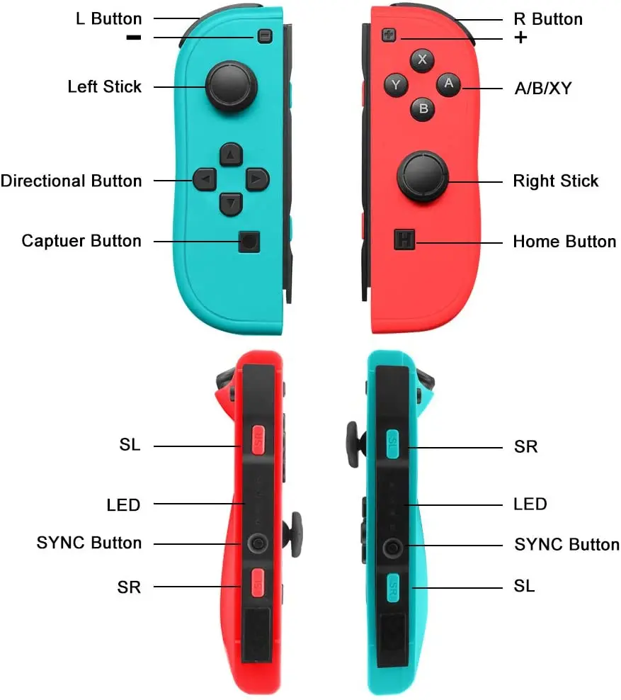 JoyCon контроллер для Nintendo Switch с ремешки на запястья длиной Joy Con замена Поддержка Wake