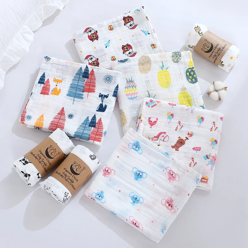 120*110 см марлевые пеленки для новорожденных хлопковые детские одеяла 2 слоя Ванна