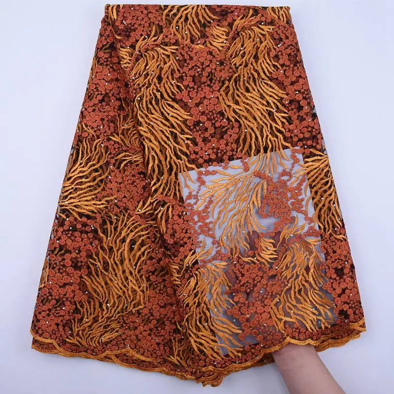 

Latest Tulle Lace Fabric 2020 French Lace Fabric With Stones 5 Yards Sky white African Lace Fabric 2020 High Quality Lace DX40