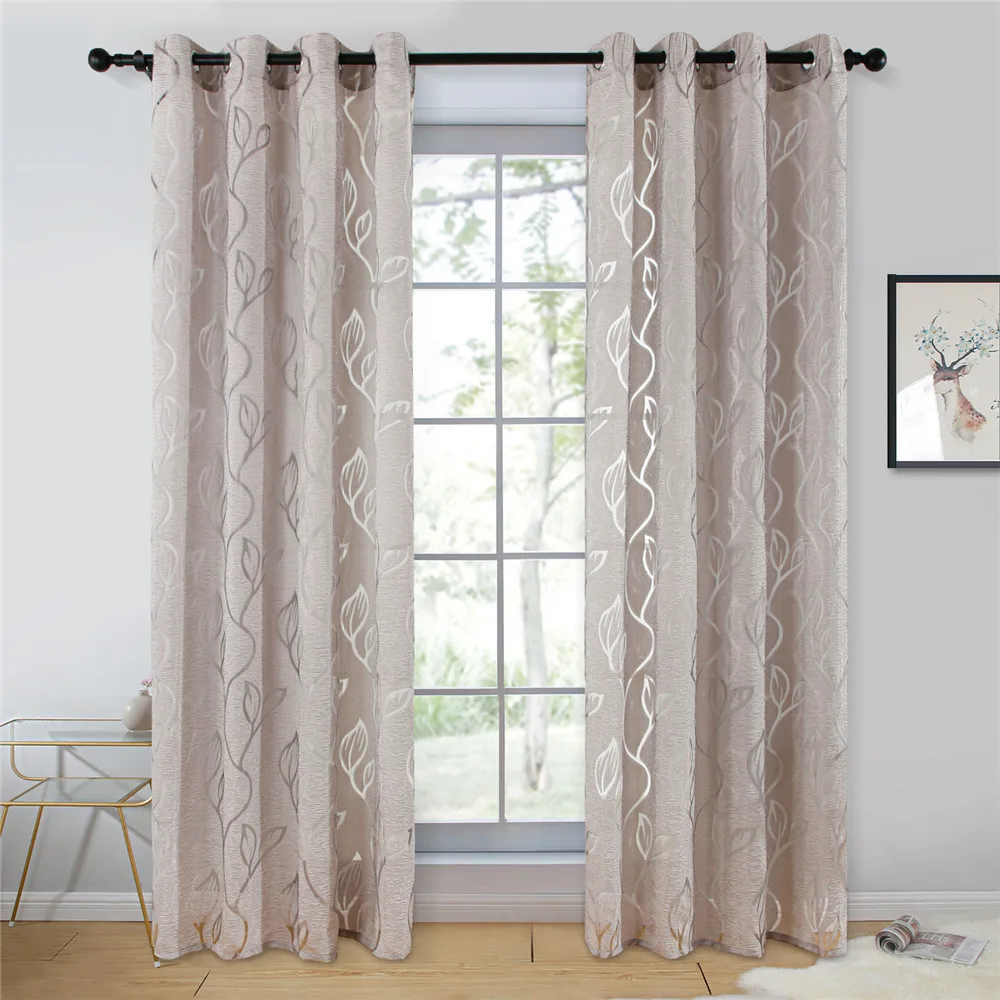 Topfinel Dicotyledo Tulle Curtains for Living Room Bedroom Curtains for Window Treatments Sheer Curtain Transparent Pattern
