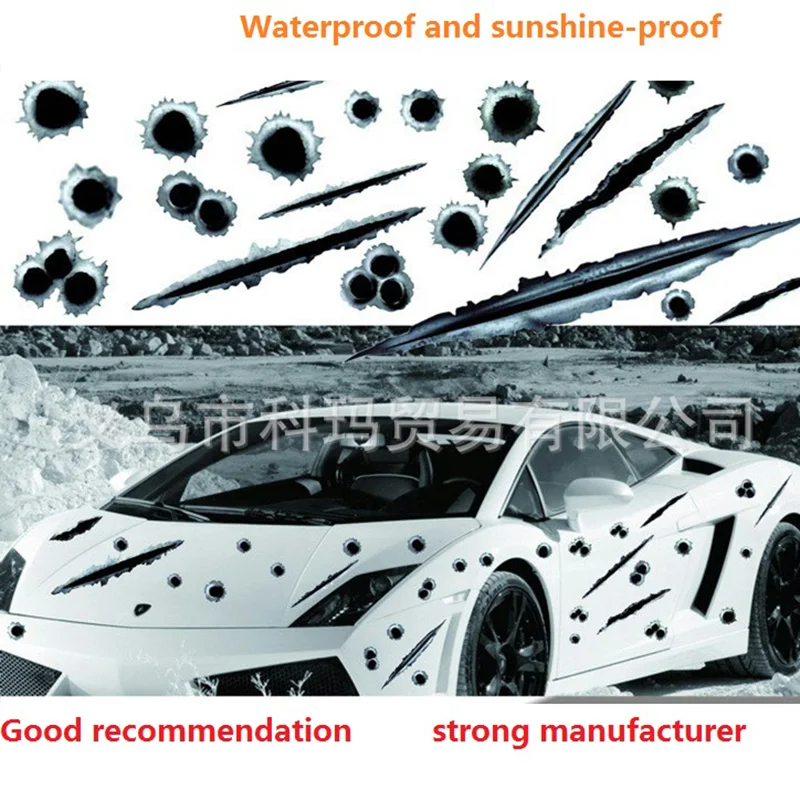 Пуля отверстие имитация транспортного средства прилипание автомобиля трещина