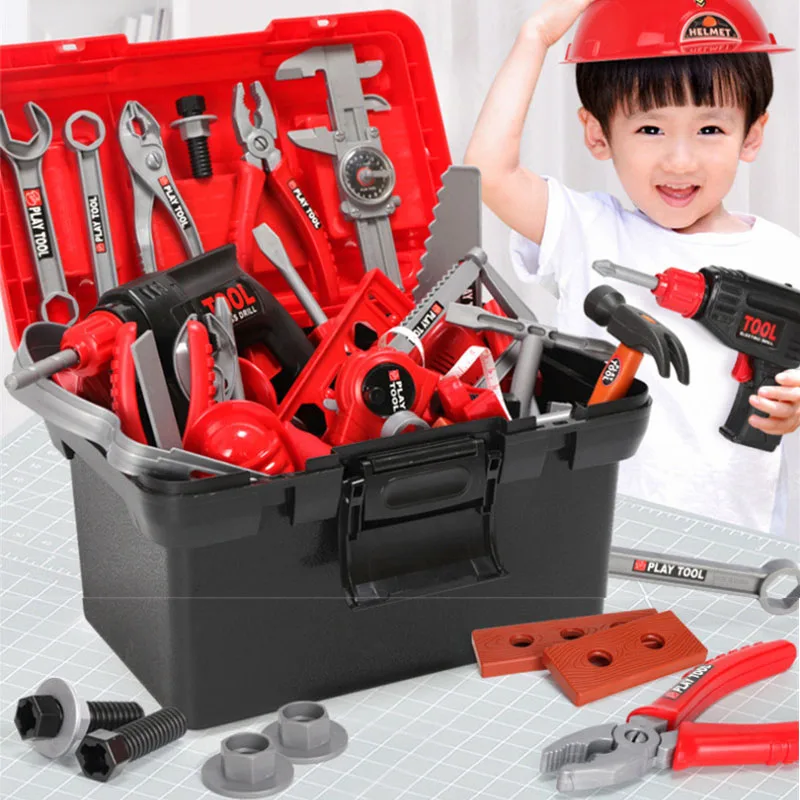 

Kids Toolbox Kit Engineer Simulation Play House Toy Set Pretend Play Electric Drill Screwdriver Disassembly Educational Game Toy