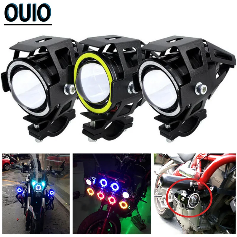 Черный серебристый цвет корпуса мотоцикла головной светильник U7 светодиодный