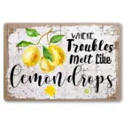 Забавная цитата, лимон, Металлический Настенный декор-Винтаж, где плавится проблема, как лимон, металлические капли для дома, бара, кофе, Настенный декор, подарки