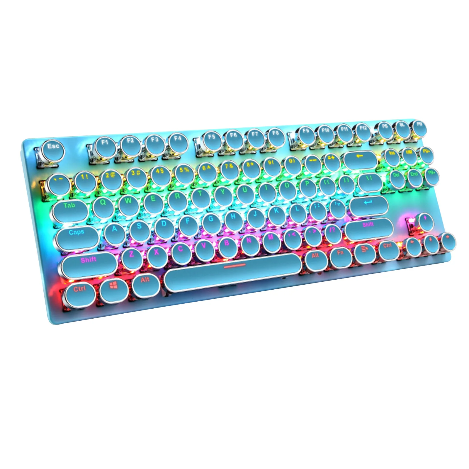 

2021 Wireless Bluetooth Keyboard Mouse Kit Steampunk 2.4G Wireless Mouse 1600DPI Position Retro Colorful 84 Round Keys Keyboard