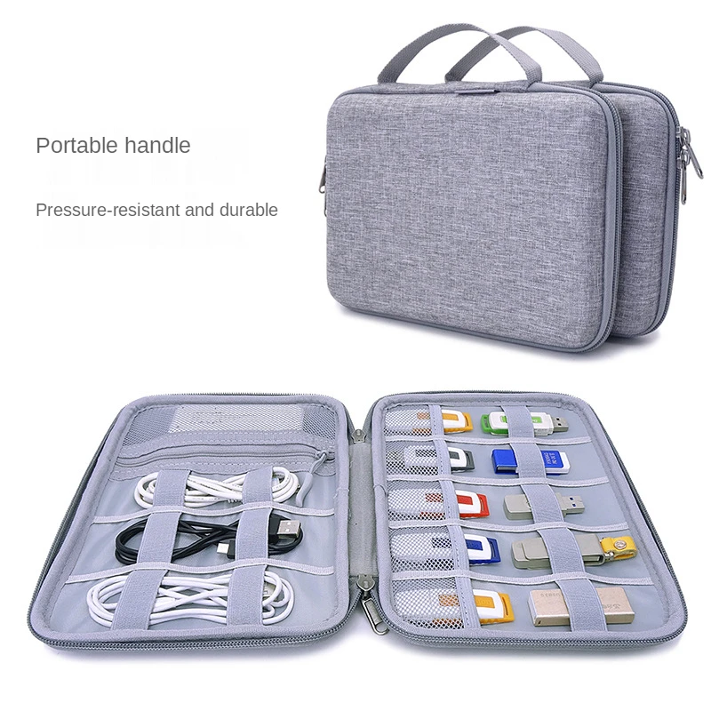 Pаспродажа Дорожная водонепроницаемая сумка для хранения, дорожный портативный органайзер из ЭВА для кабелей и электронных аксессуаров, 23 х17 х4 см
