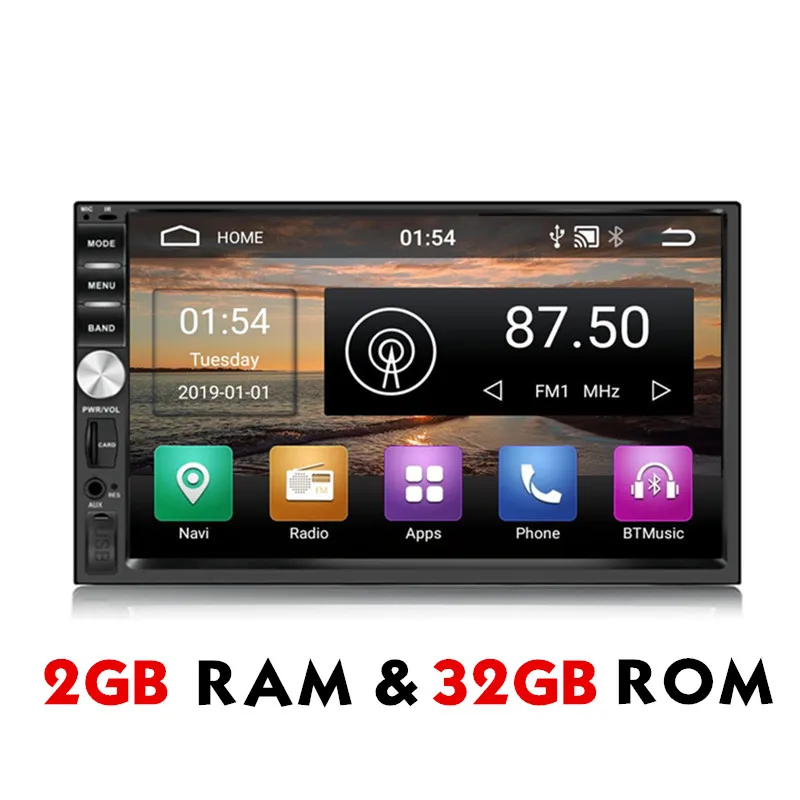 Panlelo S1/S1Plus 2 Din Android 2G ram 3 2G rom 7 дюймов 1080P gps радио 2din Android мультимедиа для Lada Vesta Chevrolet Cruze - Цвет: 2G RAM and 32G ROM