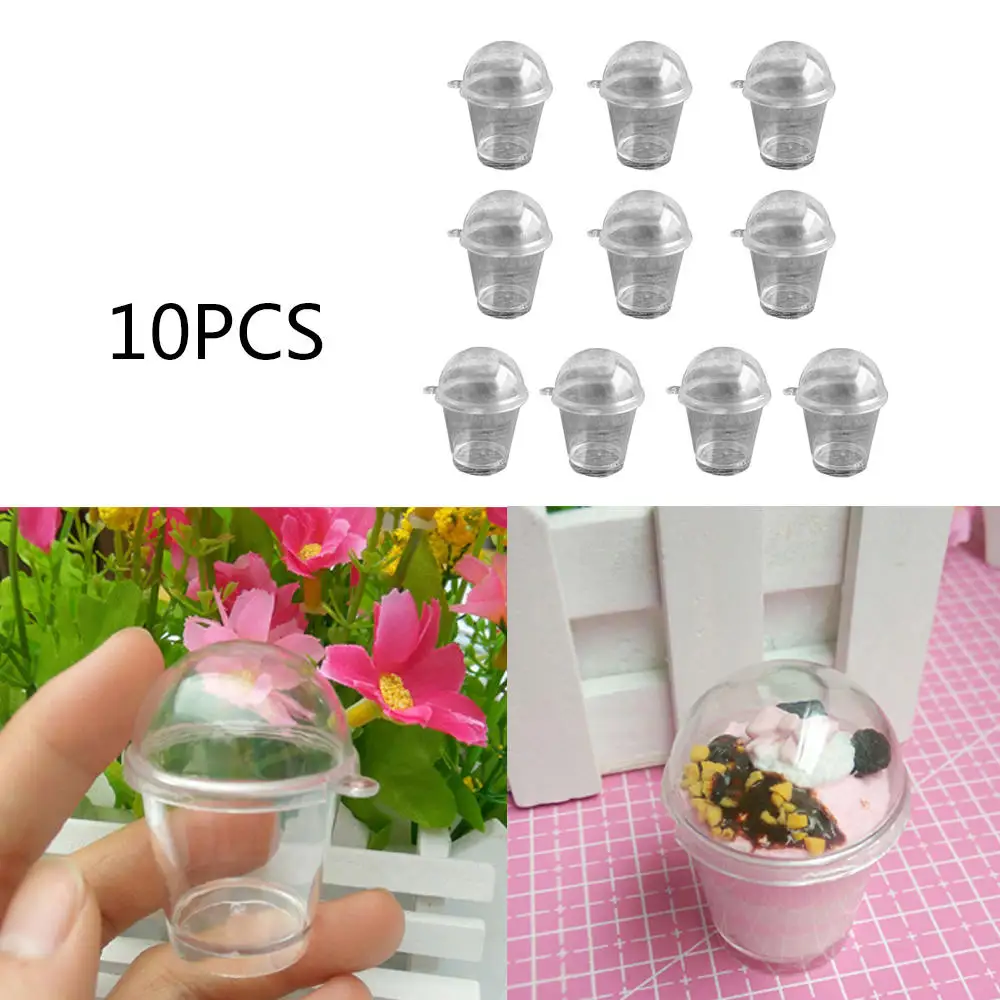 10 шт. мини чашка для мусса прозрачная пластиковая торта миниатюрная милая