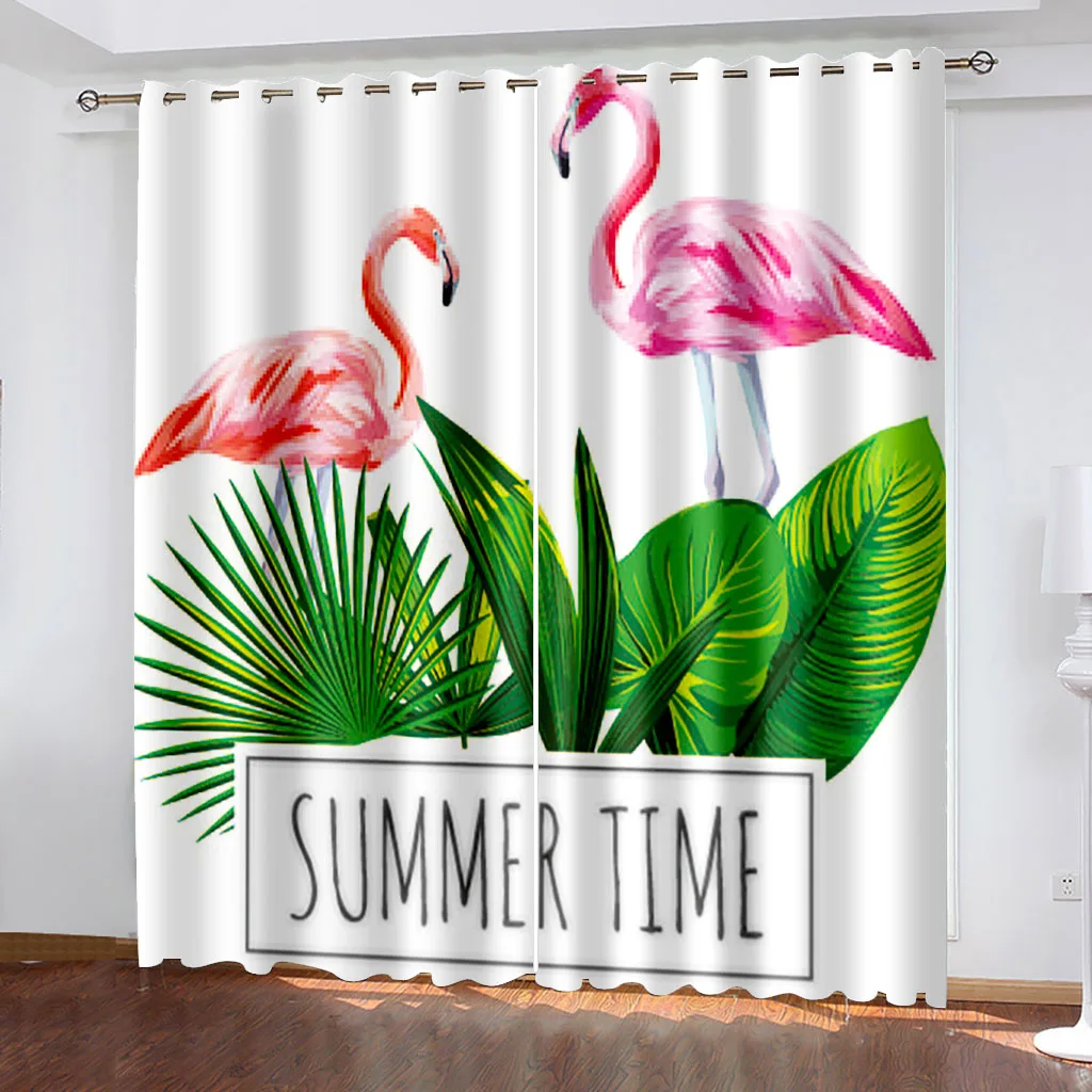 

Flamingo 3D Printing Window Curtains Modern Living Room Curtain for Bedroom Home Decor Blackout Curtains Curtains for European