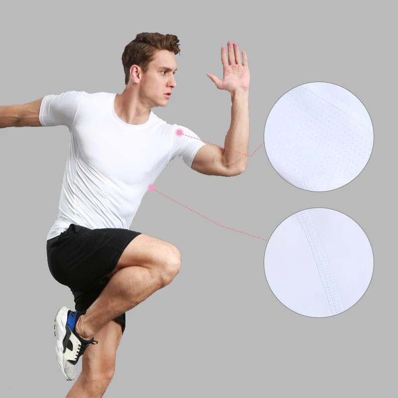 Мужская футболка для бега компрессионные рубашки с длинным рукавом Спортивная