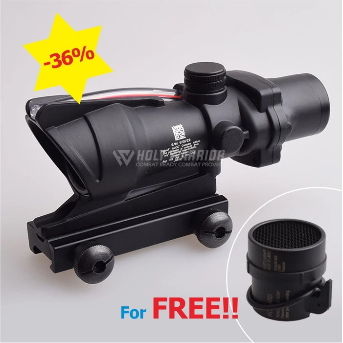HW Охотничий Прицел ACOG TA31 4X32 оптика из настоящего Волокна Красная точка с подсветкой шеврон стекло тактический оптический прицел