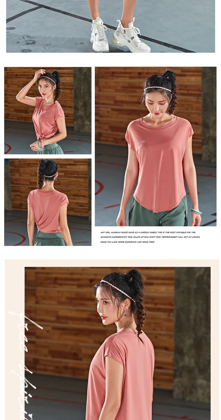 Quick Dry Stretch Slim Fit Yoga Tops Women Sport T Shirt Gym Jerseys Fitness Shirts Yoga Running Dancing Female Cloth