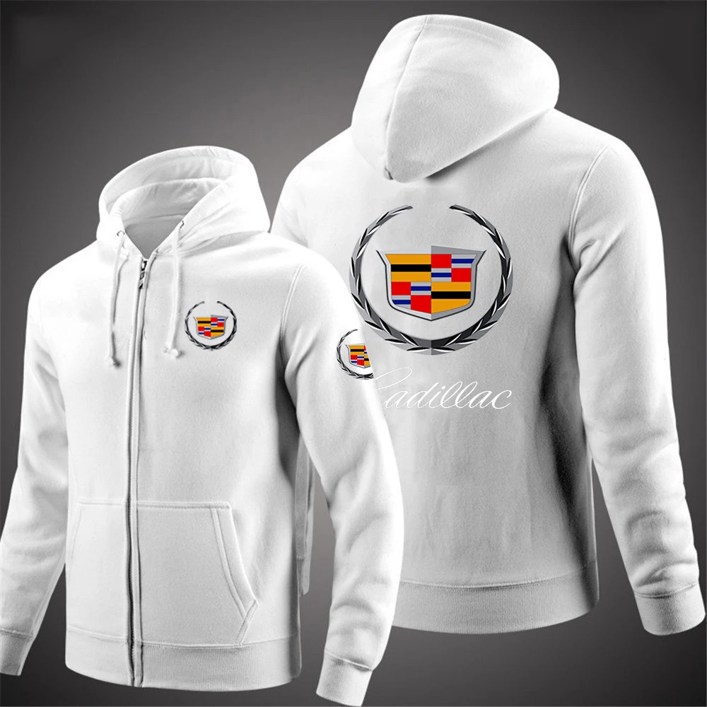 

New AutumnCadillac Printed Man's Custom Zipper Comfortable Hoodies Plus Fleece Long Sleeve Jacket Sweatshirt Hoodie