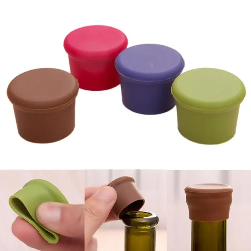 

Wine Bottle Stopper Silicone Bar Tool Preservation Beer Plug Cap Stoppers Random Bar Tools Kitchen Dining Bar Barware