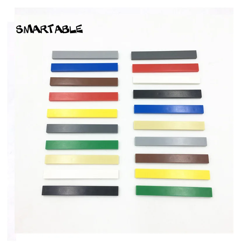 Smartable Tile 1x8 с пазом плоские шпильки строительные блоки детали креативные игрушки