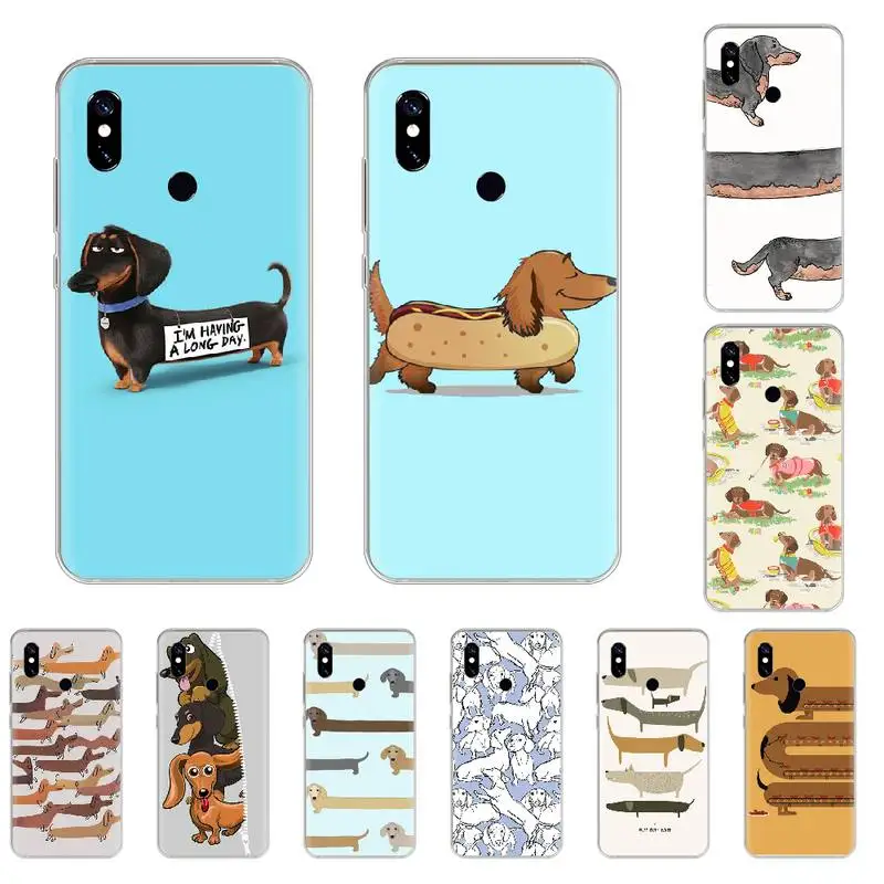 Чехол для телефона Dachshund Doxie Flower Dog Puppy корпус Xiaomi Mi 8 9 9SE 9T A2 MAX3 Redmi 4X 5PLUS 5A 6A 7 7A K20 K30