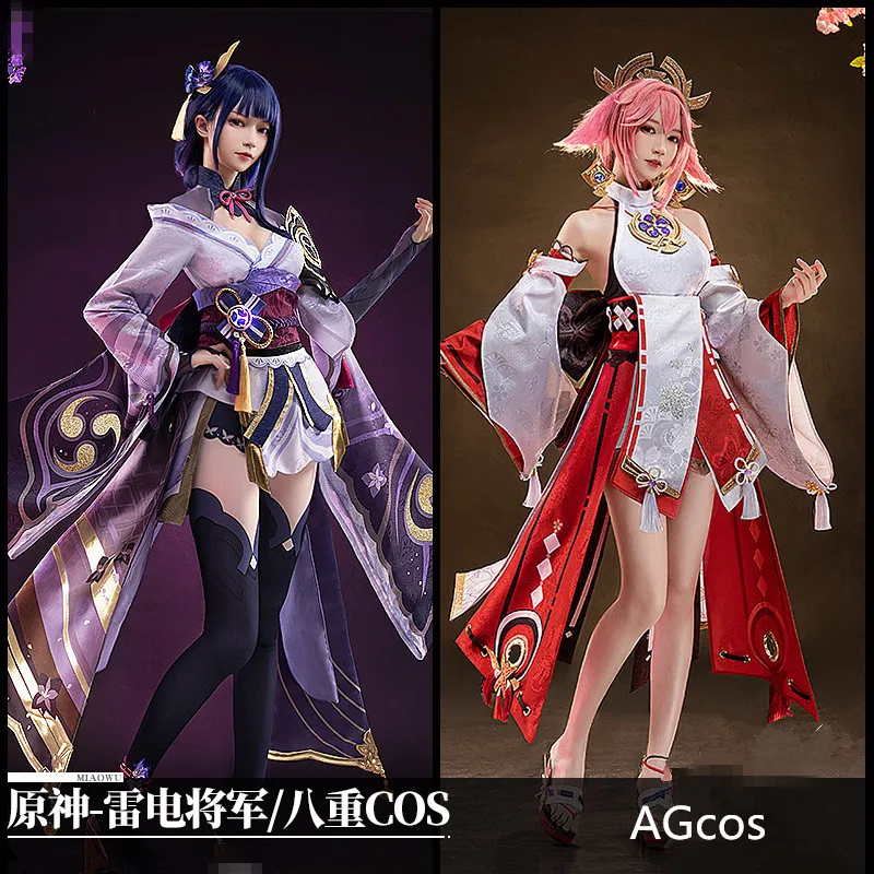 

AGCOS Presale Genshin Impact Miss Fox Yae Miko Raiden Shogun Baal Cosplay Costume Woman Sexy Game Cosplay Dress
