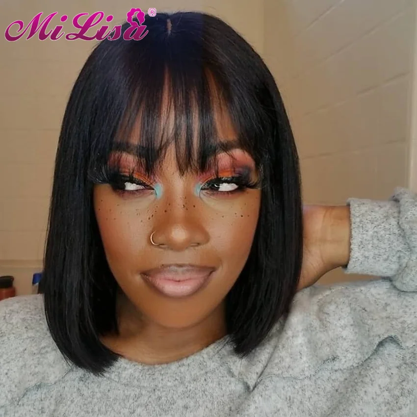 

Парик Боб, парики из человеческих волос на сетке спереди, парик из бразильских волос для черных женщин, человеческие волосы без клея, полнос...