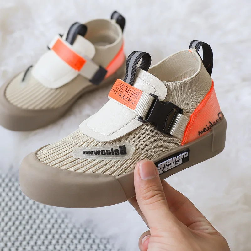 White Jorkzaler/весенне-осенние детские кроссовки для девочек и мальчиков с высоким берцем; дышащая детская спортивная обувь; повседневная обувь для малышей; 27-37 - Цвет: White