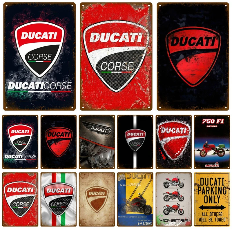 

Винтажный настенный постер Ducati, винтажный Ретро настенный Декор для дома и ресторана, Металлический Настенный декор, художественный металл...