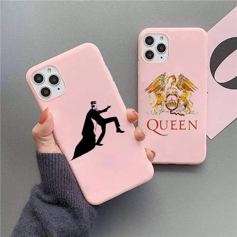 

Freddie Mercury Queen band Phone Case Candy Color for iPhone 6 7 8 11 12 13 s mini pro X XS XR MAX Plus