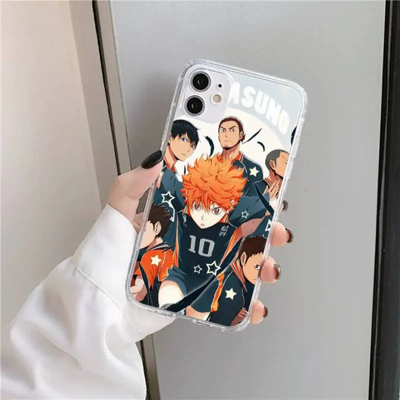 

Cute Japan Anime Haikyuu Phone Case Transparent for iPhone 11 12 mini pro XS MAX 8 7 6 6S Plus X 5S SE 2020 XR