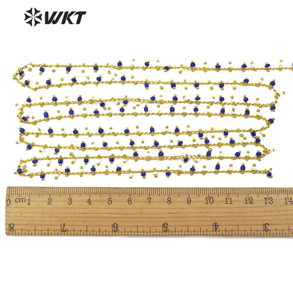 WT-RBC127 WKT многоцветные сине-белые Кристальные бусины позолоченные гальванические