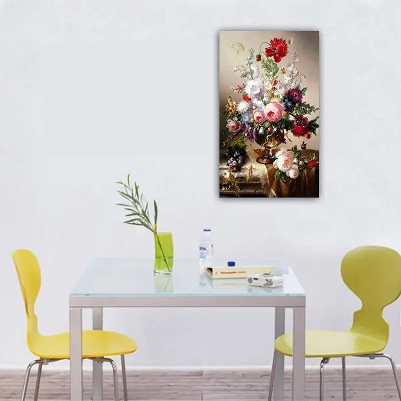 Набор для алмазной вышивки Стразы M68E крестиком с красивыми цветами 5D полное